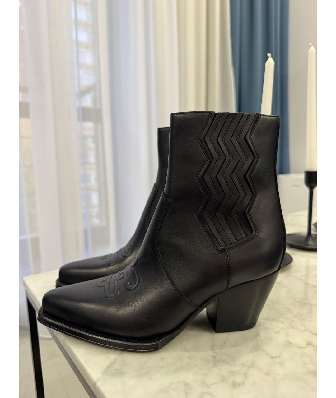 HERMES Черные кожаные ботинки, фото 7