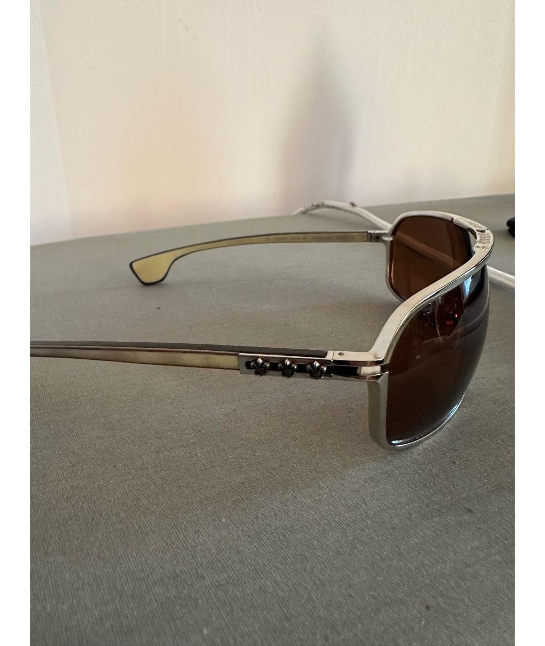 CHROME HEARTS Бежевые металлические солнцезащитные очки, фото 5