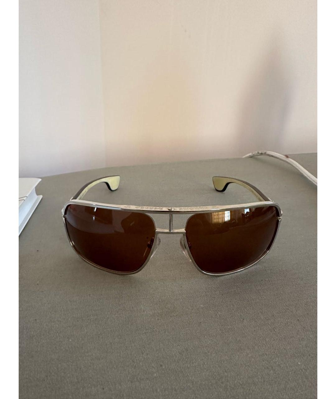 CHROME HEARTS Бежевые металлические солнцезащитные очки, фото 8