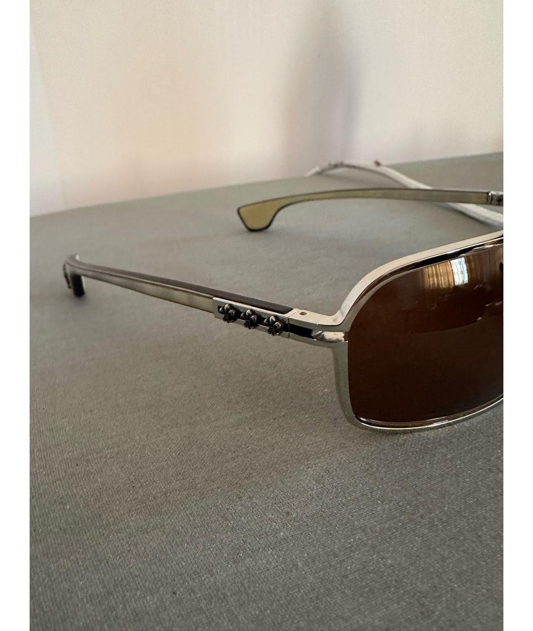 CHROME HEARTS Бежевые металлические солнцезащитные очки, фото 2