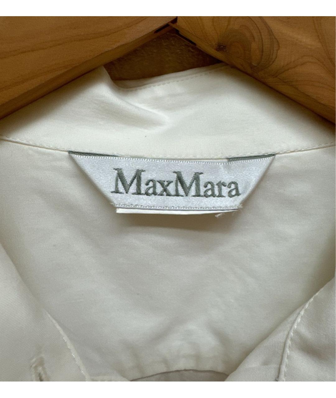 MAX MARA Белая хлопковая рубашка, фото 4