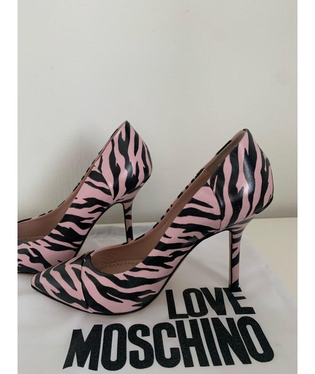 MOSCHINO Розовые кожаные туфли, фото 4