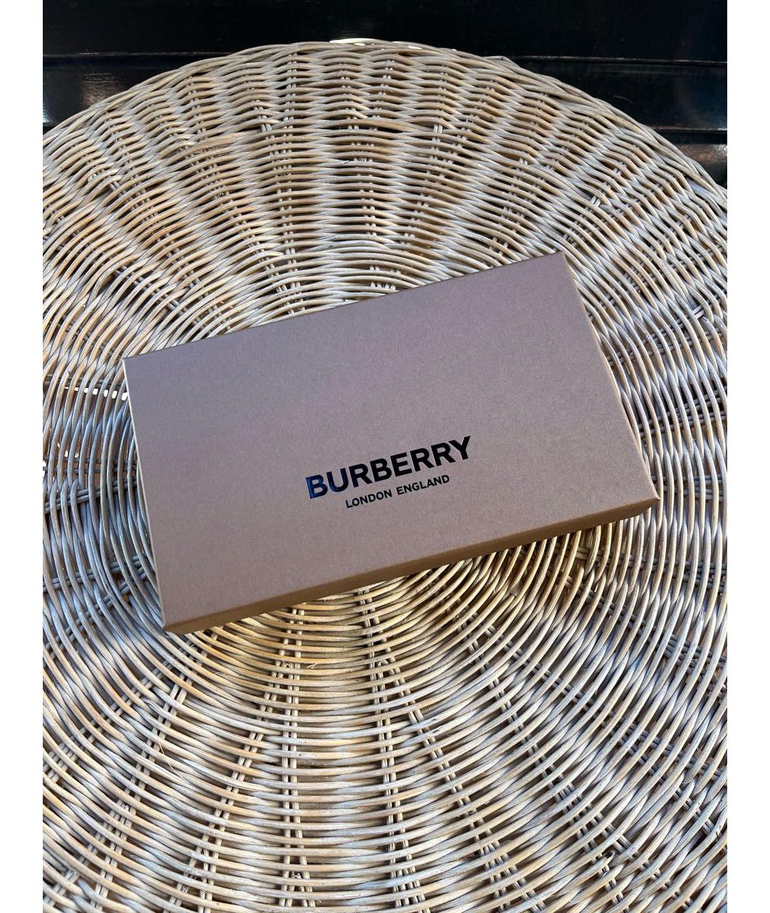 BURBERRY Черный кожаный кошелек, фото 8