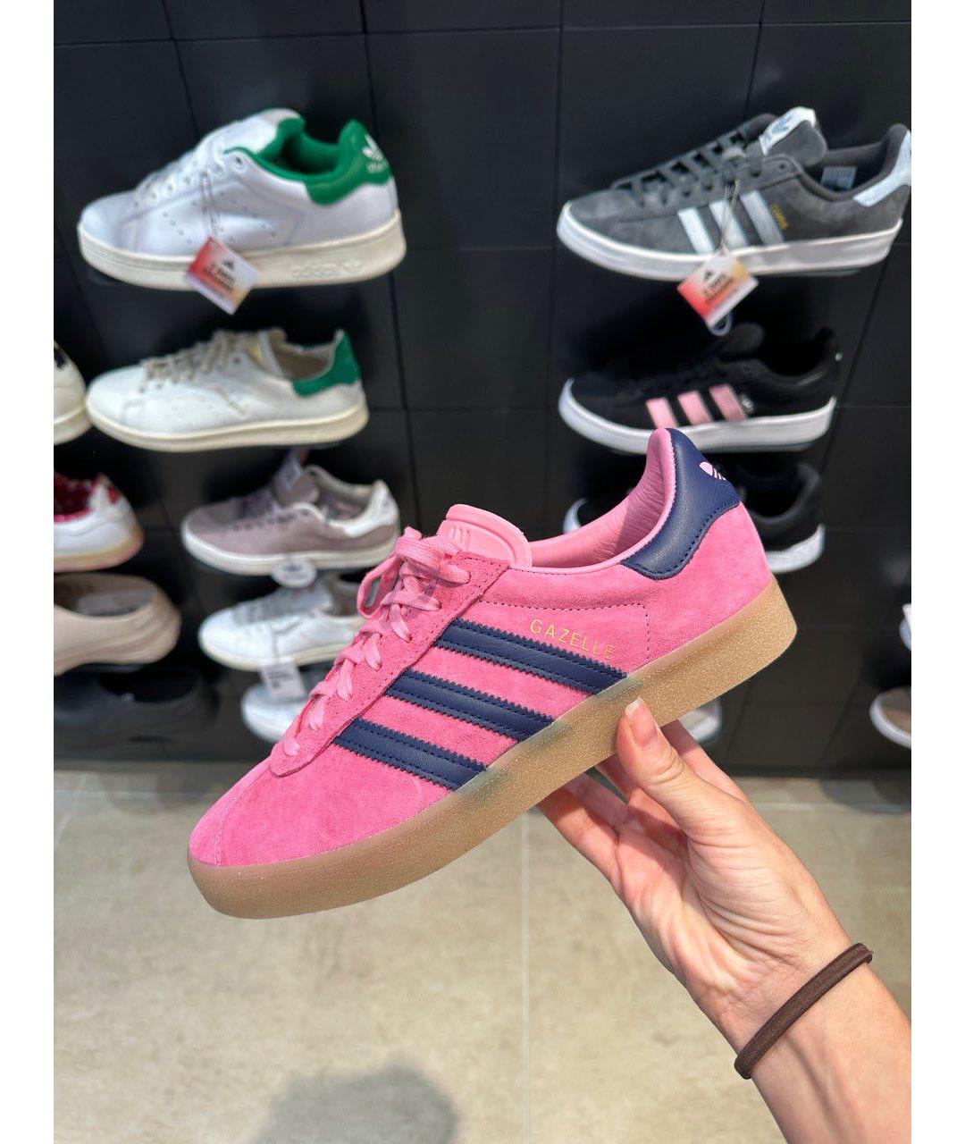 ADIDAS Розовые кожаные кеды, фото 2