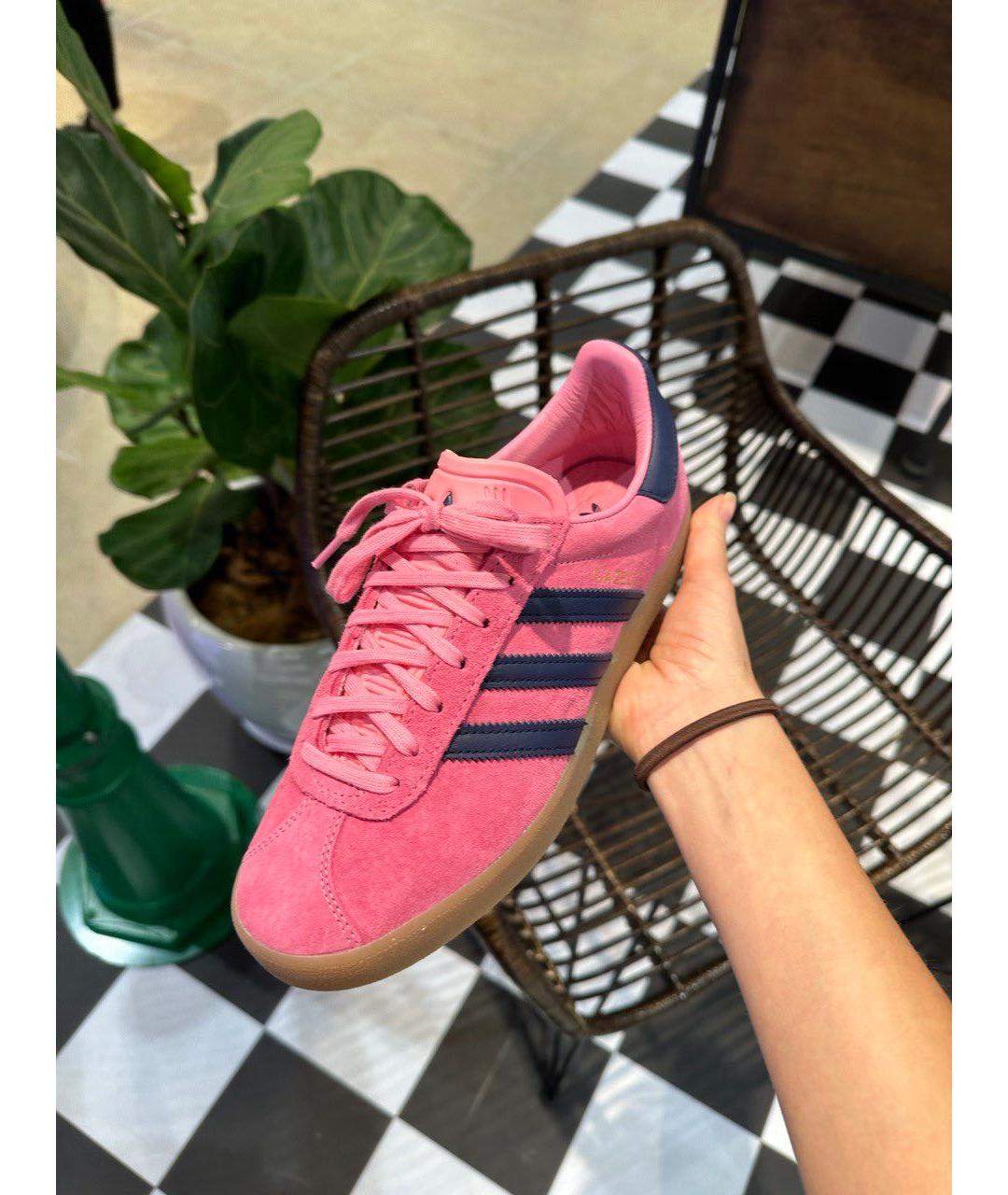 ADIDAS Розовые кожаные кеды, фото 4