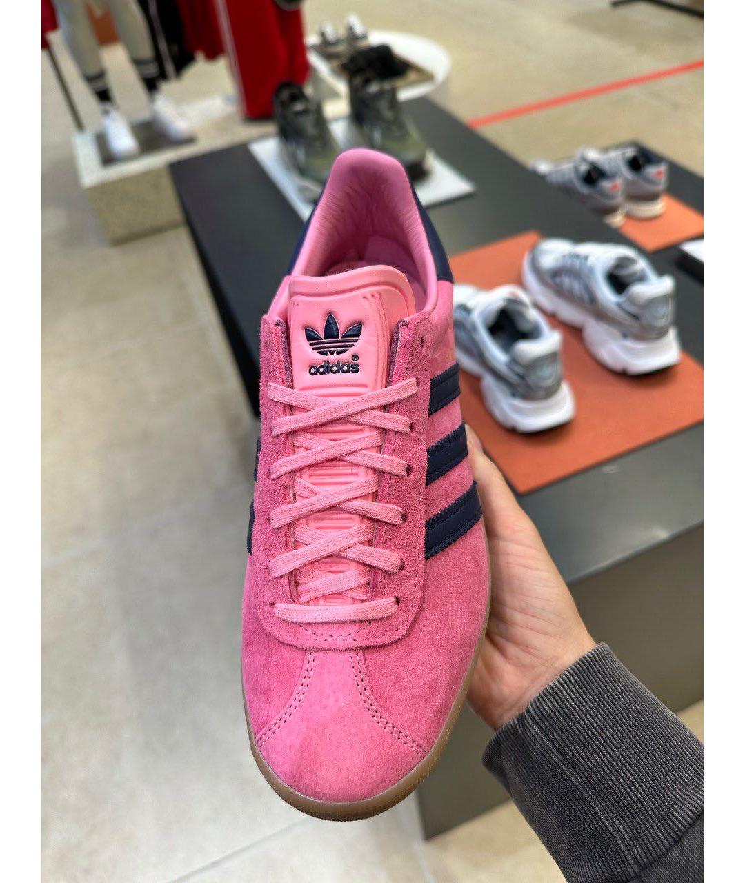 ADIDAS Розовые кожаные кеды, фото 7