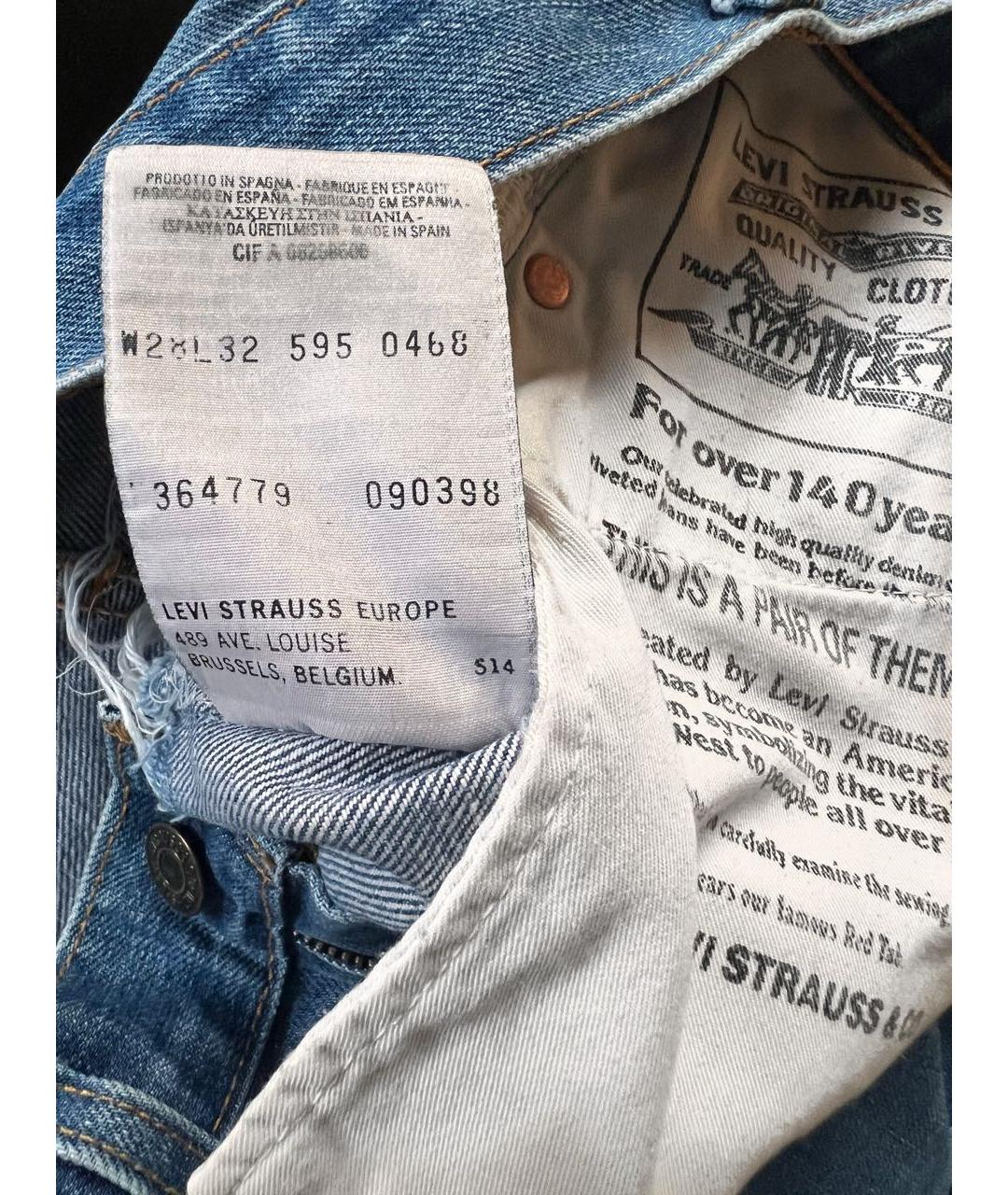 LEVI'S Синие деним шорты, фото 7