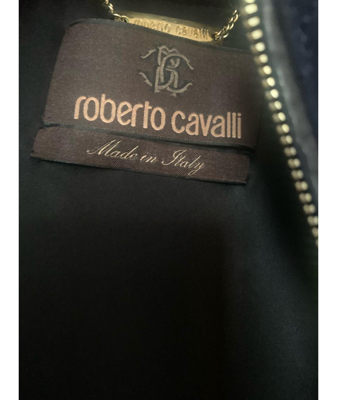 ROBERTO CAVALLI Темно-синяя замшевая дубленка, фото 5