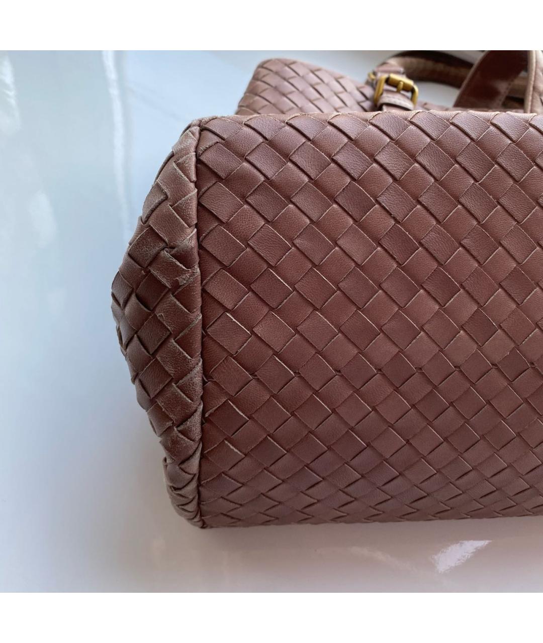 BOTTEGA VENETA Бежевая кожаная сумка с короткими ручками, фото 4