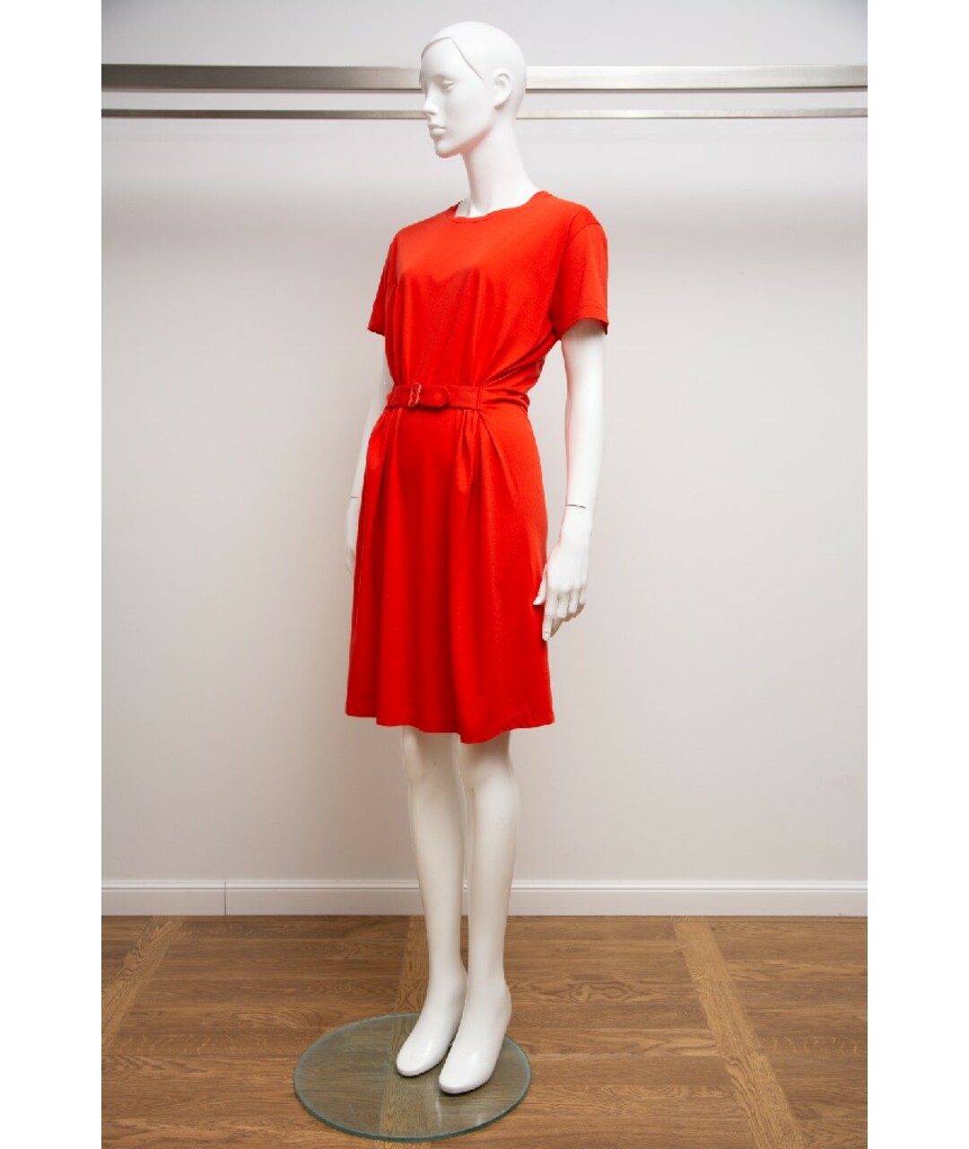 SAINT LAURENT Красное хлопковое платье, фото 2