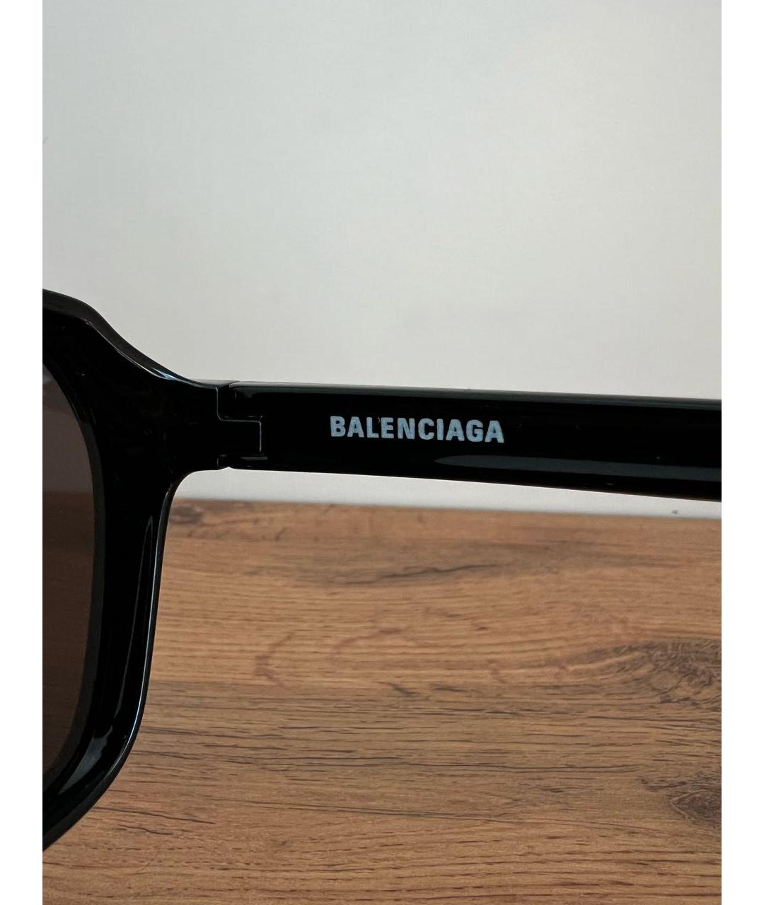 BALENCIAGA Черные пластиковые солнцезащитные очки, фото 3