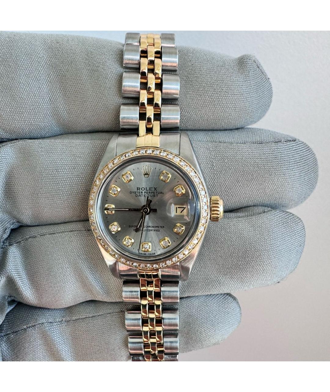 ROLEX Серебряные часы из желтого золота, фото 9