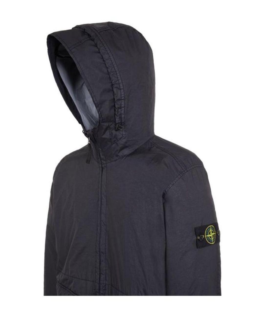 STONE ISLAND Темно-синяя полиамидовая куртка, фото 3