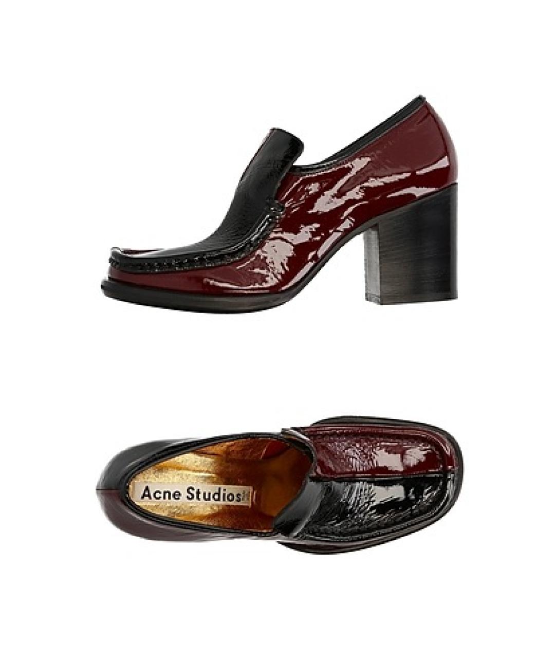 ACNE STUDIOS Бордовые туфли из лакированной кожи, фото 6
