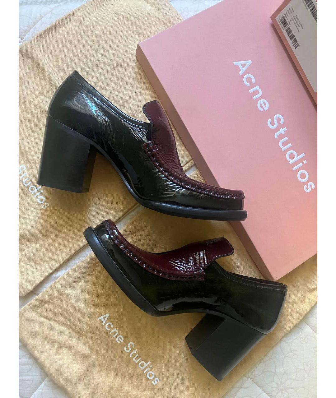 ACNE STUDIOS Бордовые туфли из лакированной кожи, фото 2