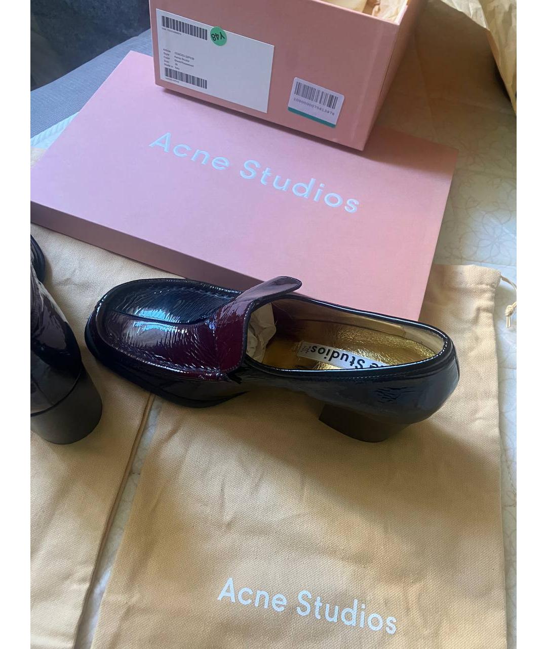 ACNE STUDIOS Бордовые туфли из лакированной кожи, фото 3
