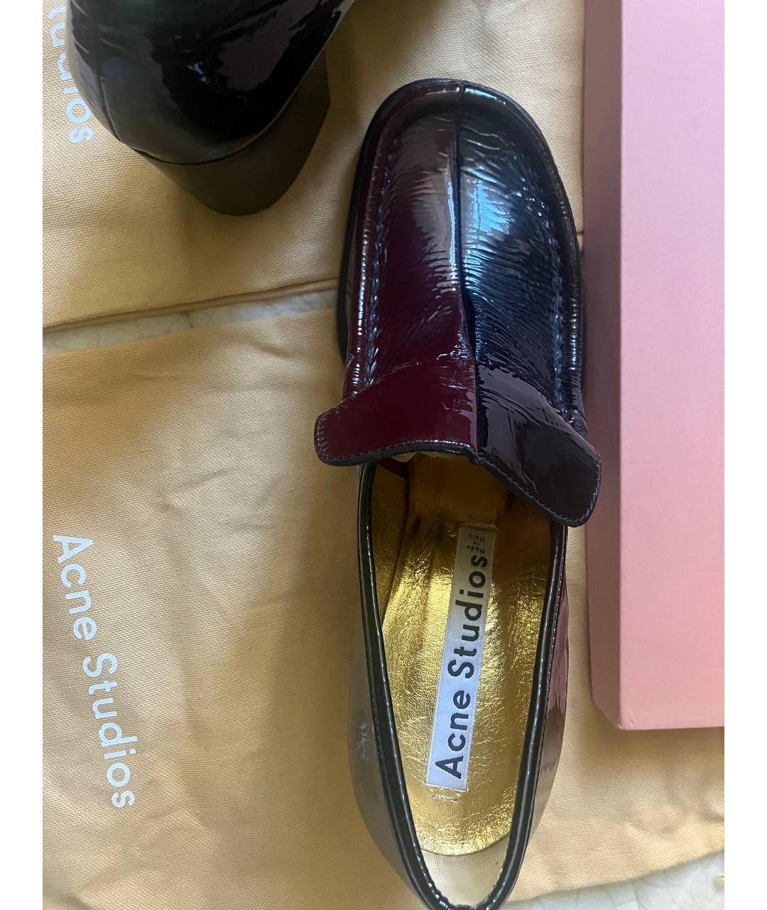 ACNE STUDIOS Бордовые туфли из лакированной кожи, фото 4