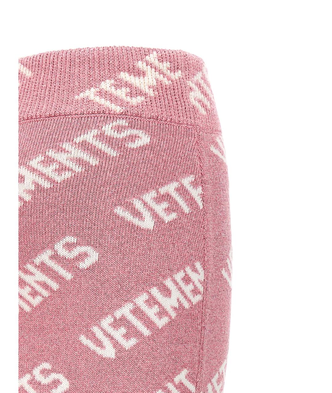 VETEMENTS Розовая вискозная юбка мини, фото 3