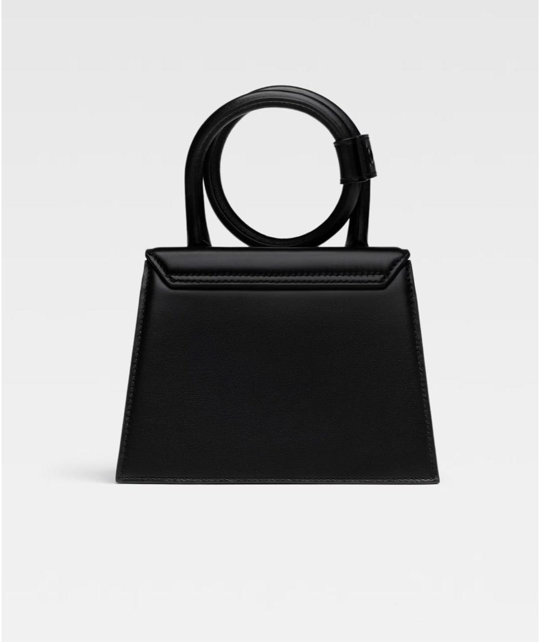 JACQUEMUS Черная кожаная сумка с короткими ручками, фото 3