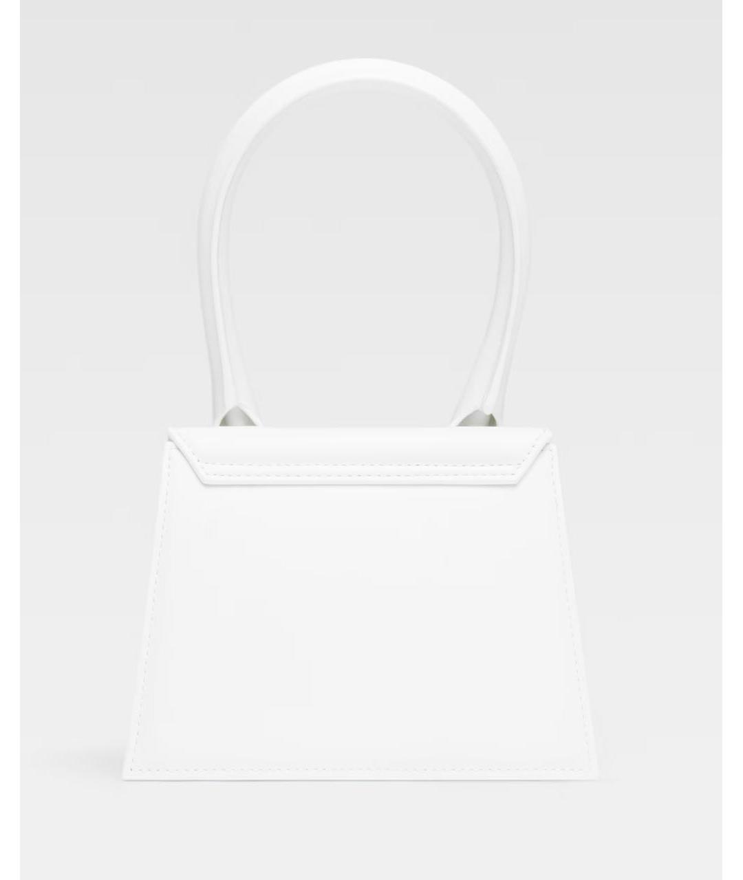 JACQUEMUS Белая кожаная сумка с короткими ручками, фото 3