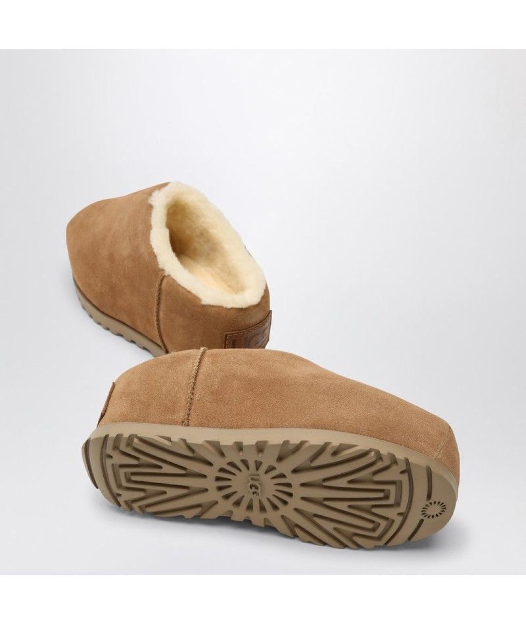 UGG AUSTRALIA Коричневые кожаные сабо, фото 5