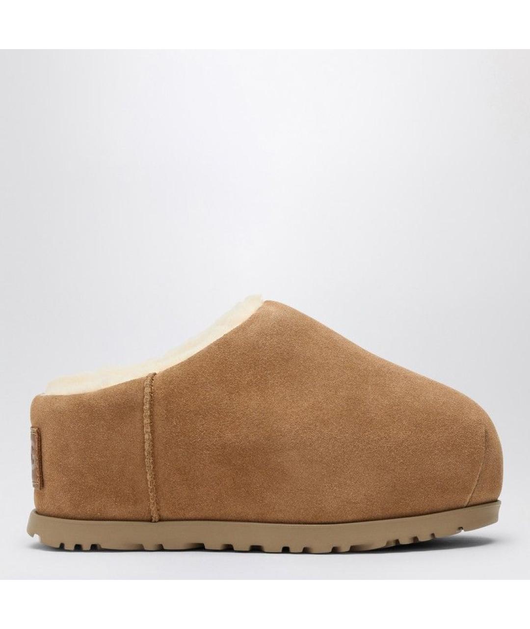 UGG AUSTRALIA Коричневые кожаные сабо, фото 6