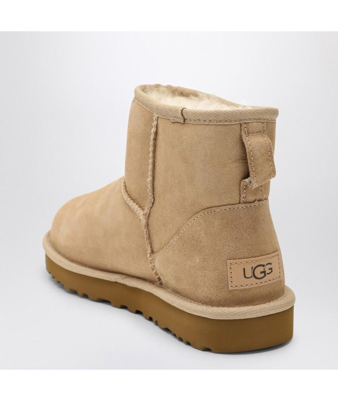 UGG AUSTRALIA Бежевые кожаные ботинки, фото 4