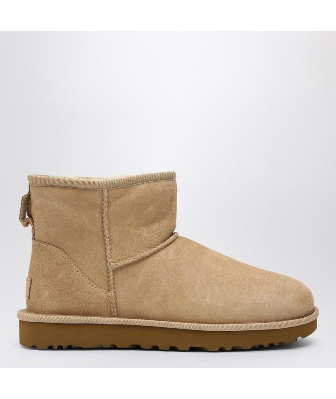 UGG AUSTRALIA Бежевые кожаные ботинки, фото 6