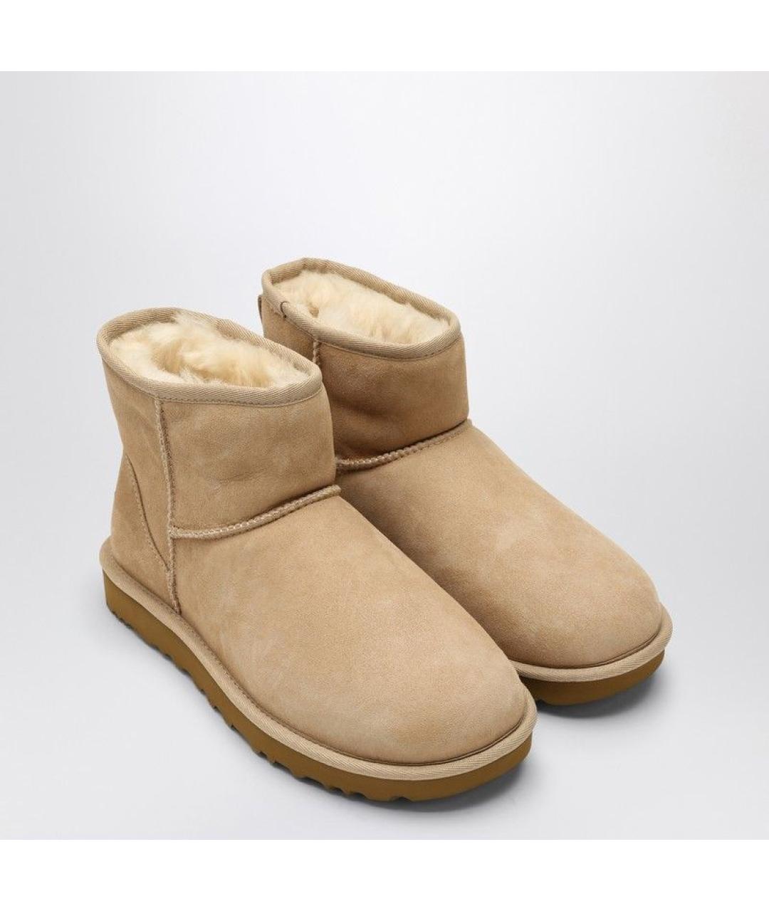 UGG AUSTRALIA Бежевые кожаные ботинки, фото 2