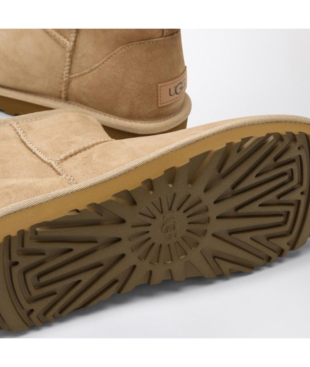 UGG AUSTRALIA Бежевые кожаные ботинки, фото 5