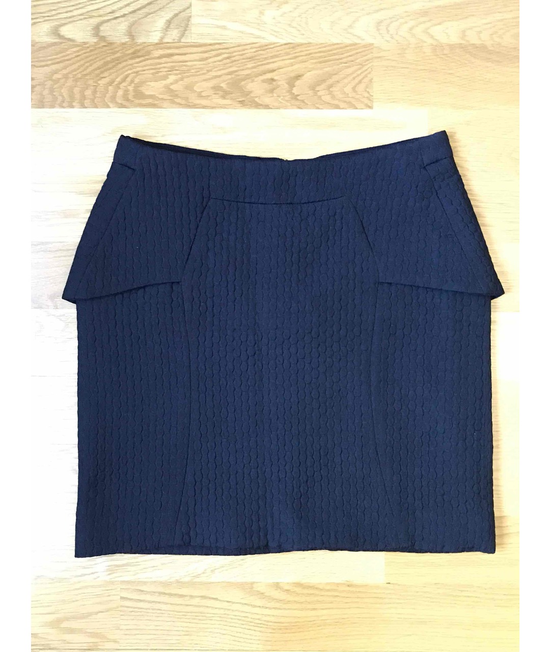 EMPORIO ARMANI Темно-синяя полиэстеровая юбка мини, фото 5