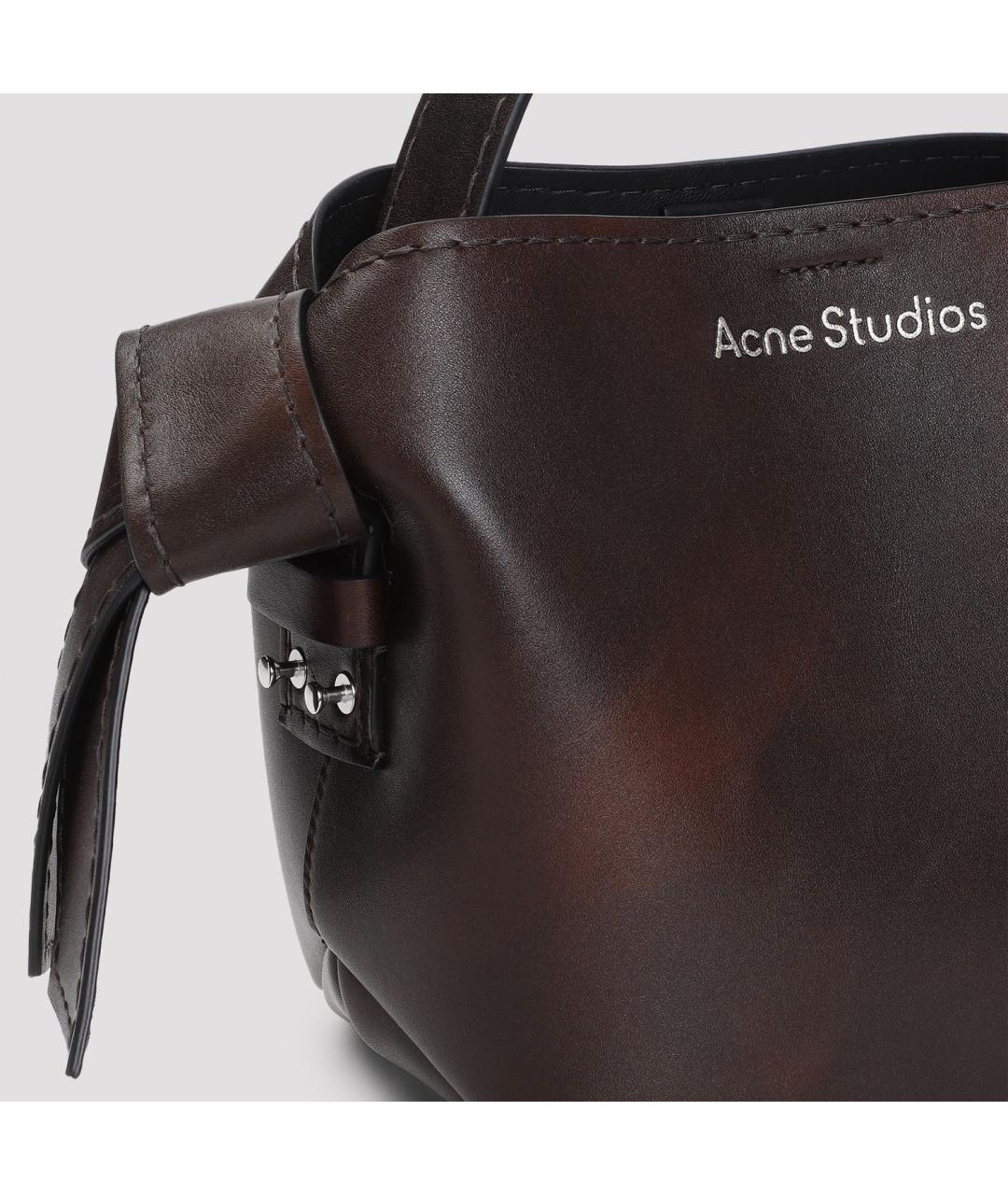 ACNE STUDIOS Коричневая кожаная сумка на плечо, фото 4