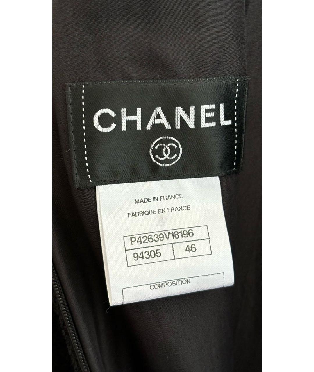 CHANEL Черное шерстяное повседневное платье, фото 5