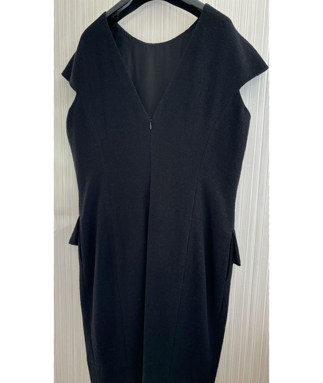 CHANEL Черное шерстяное повседневное платье, фото 3