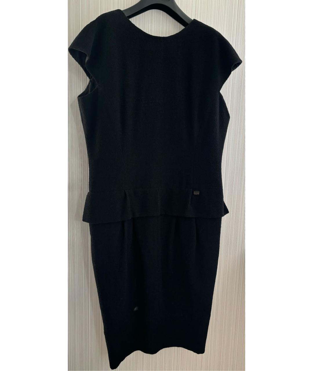 CHANEL Черное шерстяное повседневное платье, фото 2