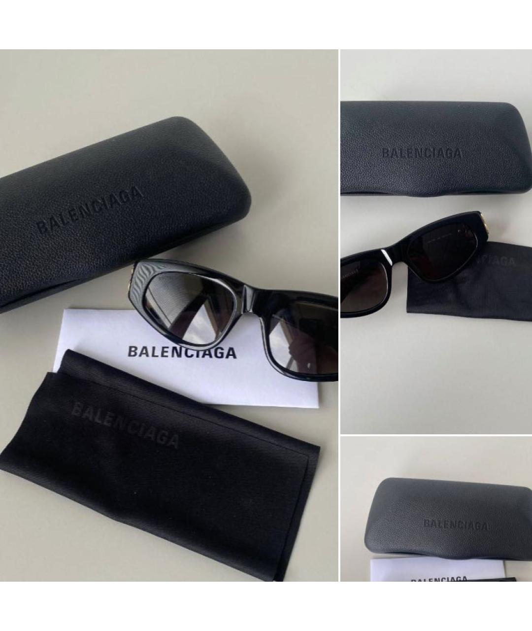 BALENCIAGA Черные пластиковые солнцезащитные очки, фото 2