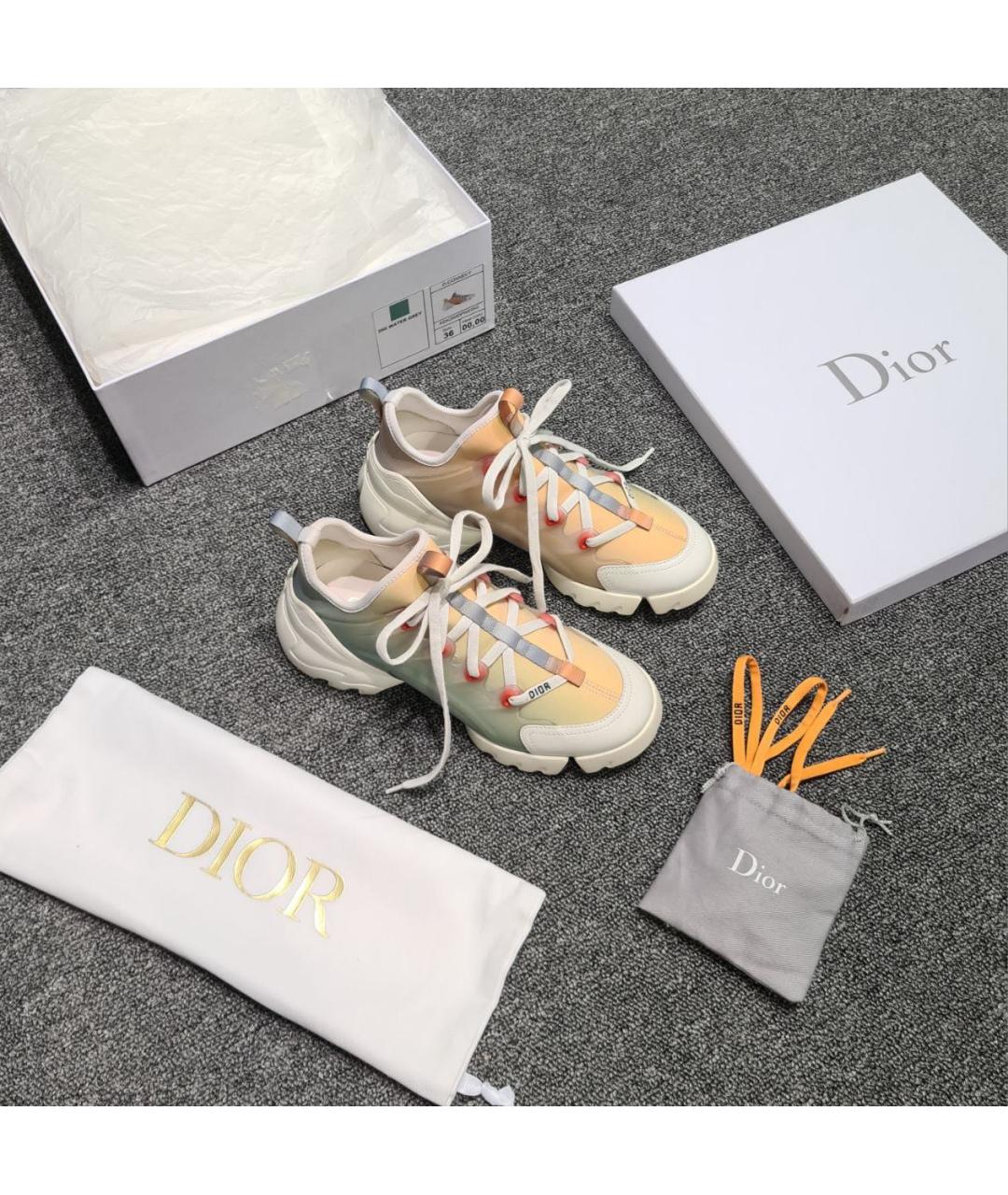 CHRISTIAN DIOR Бежевые текстильные кроссовки, фото 2