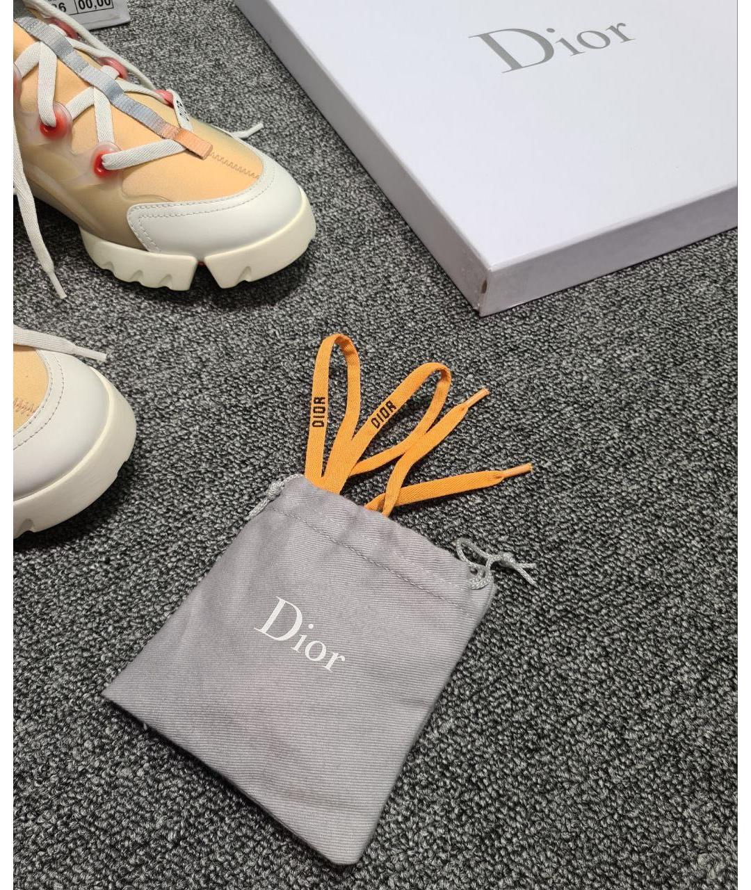 CHRISTIAN DIOR Бежевые текстильные кроссовки, фото 7