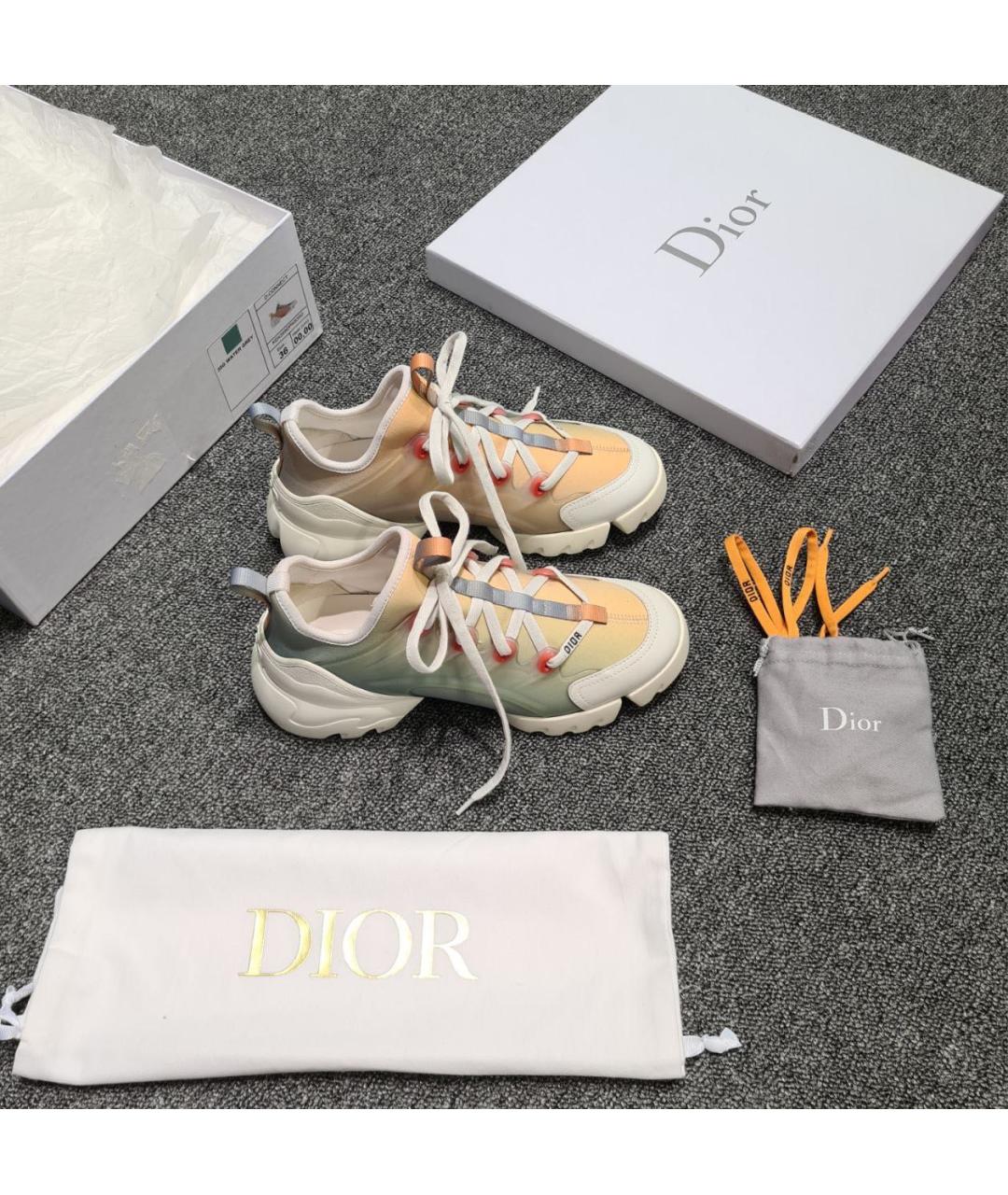 CHRISTIAN DIOR Бежевые текстильные кроссовки, фото 3