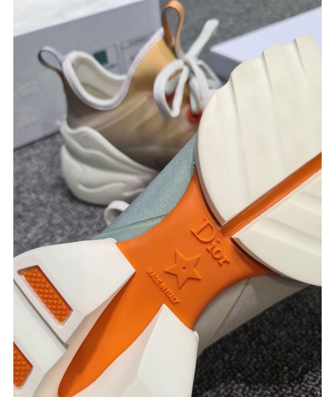 CHRISTIAN DIOR Бежевые текстильные кроссовки, фото 6