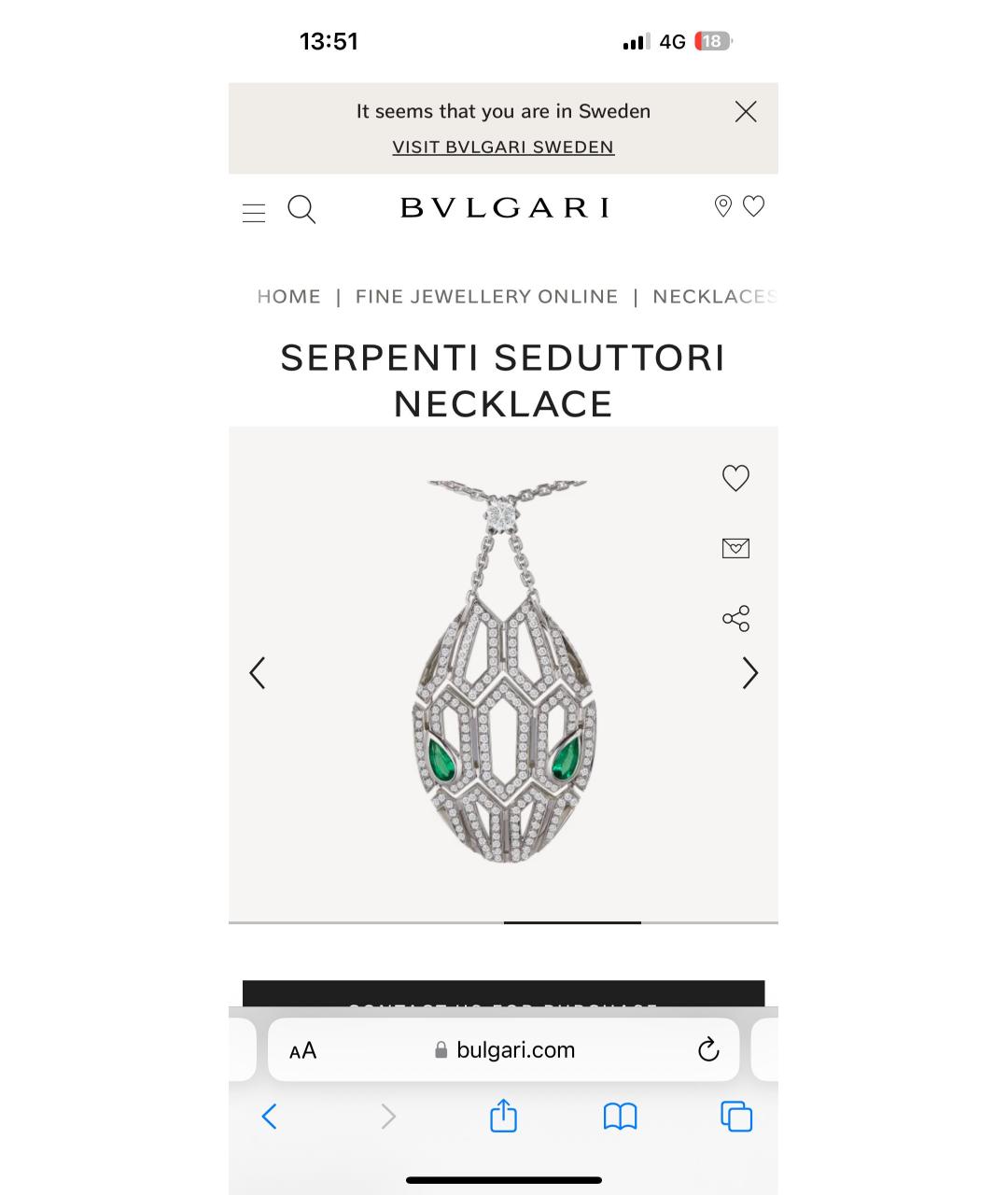 BVLGARI Серебряное колье из белого золота, фото 5