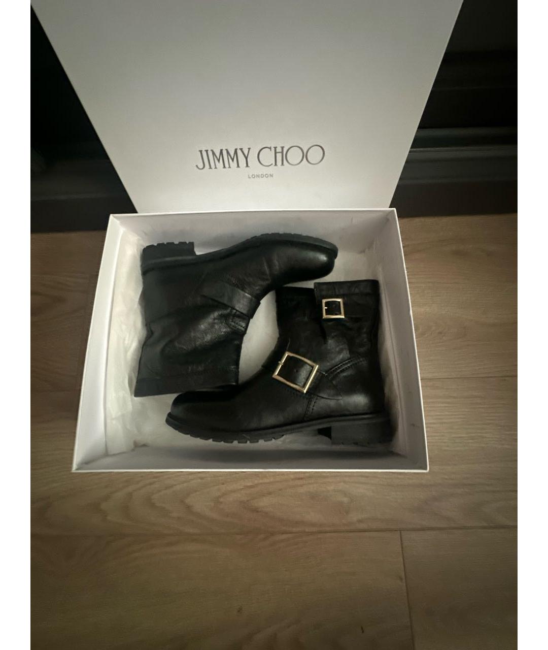 JIMMY CHOO Черные кожаные брогги и оксфорды, фото 5