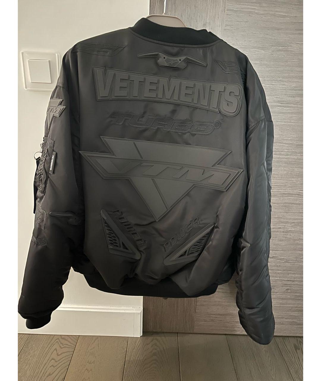 VETEMENTS Черная хлопковая куртка, фото 2