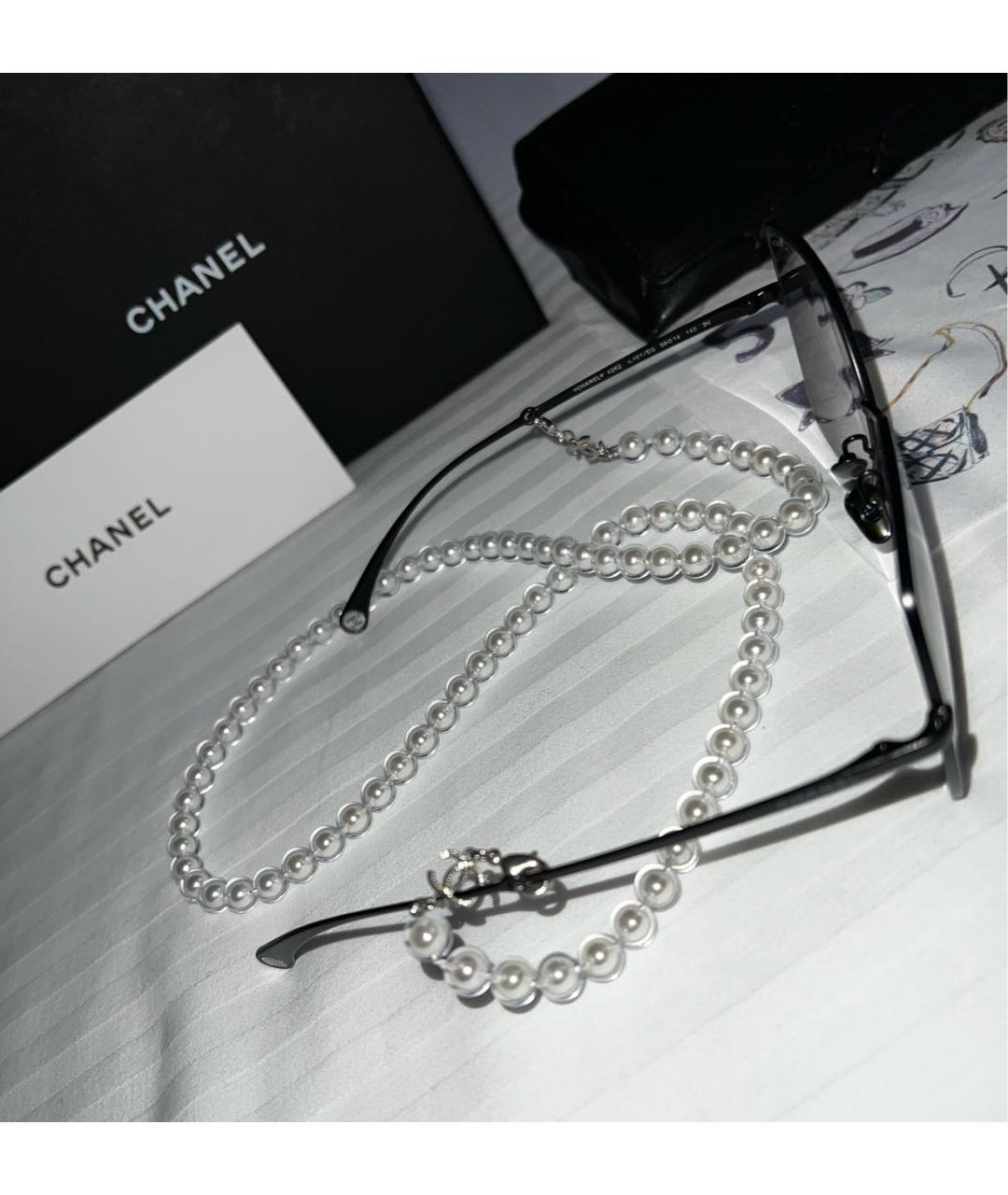 CHANEL Черные металлические солнцезащитные очки, фото 2