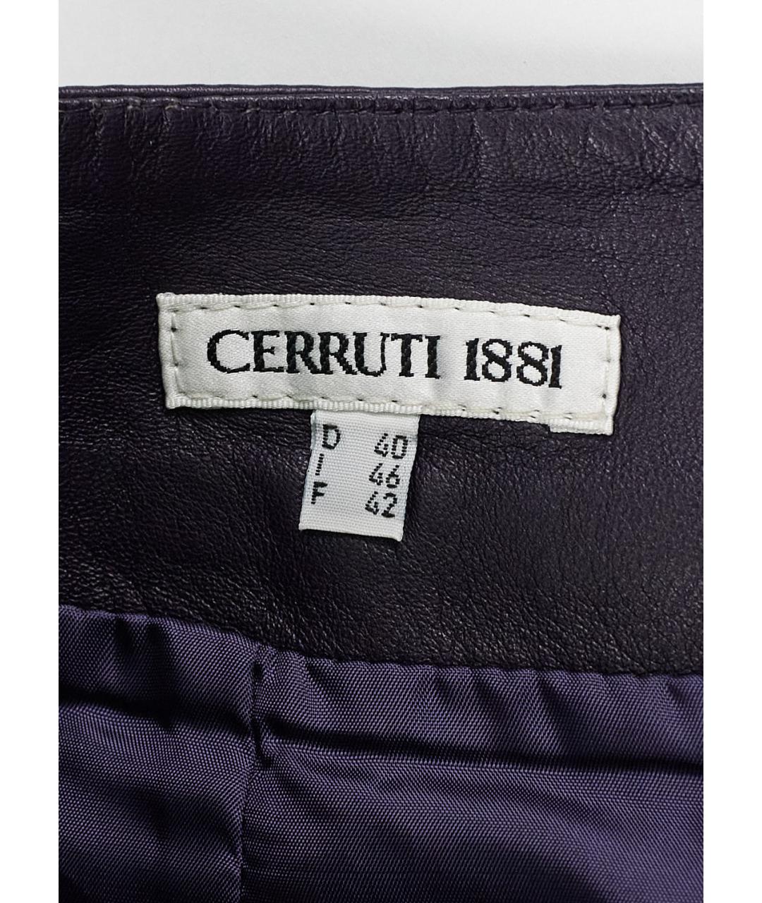 CERRUTI 1881 Черная кожаная юбка миди, фото 3