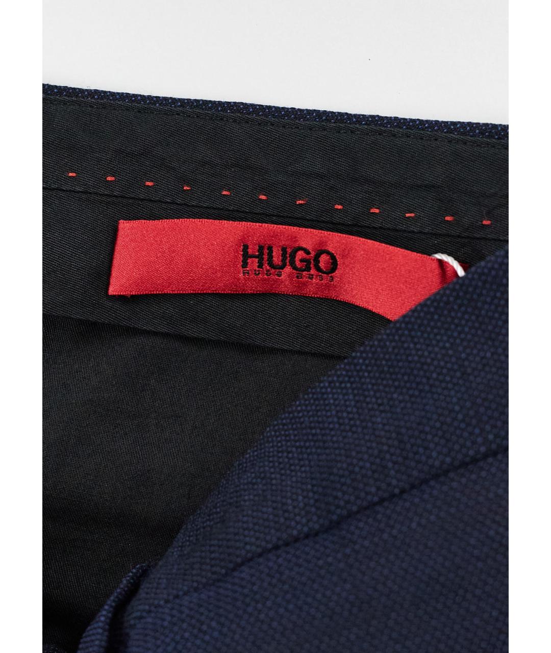 HUGO BOSS Синие шерстяные классические брюки, фото 3