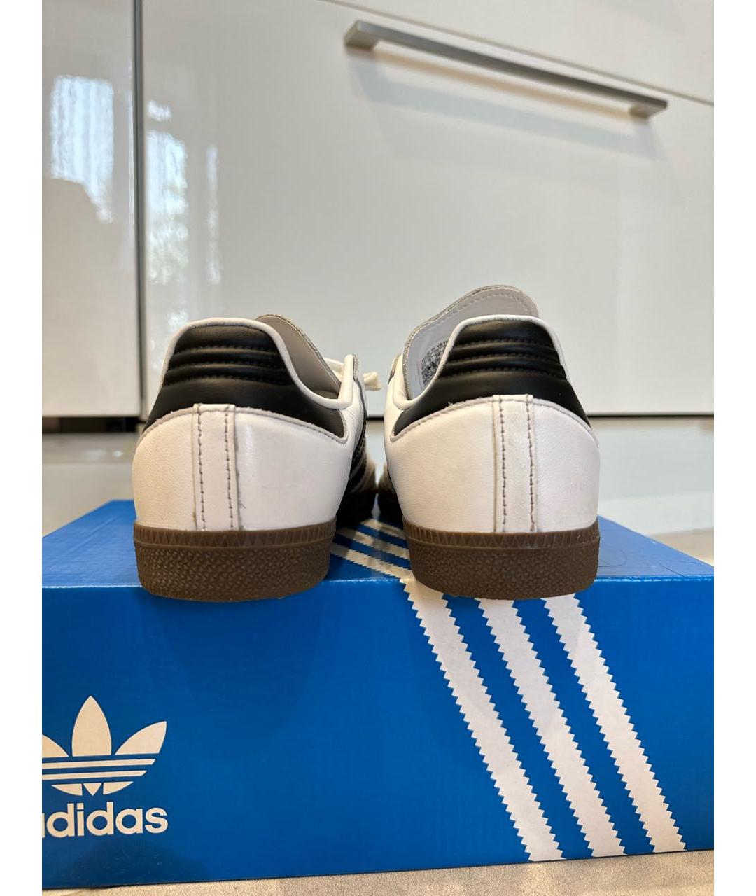 ADIDAS Белые кожаные кроссовки, фото 4