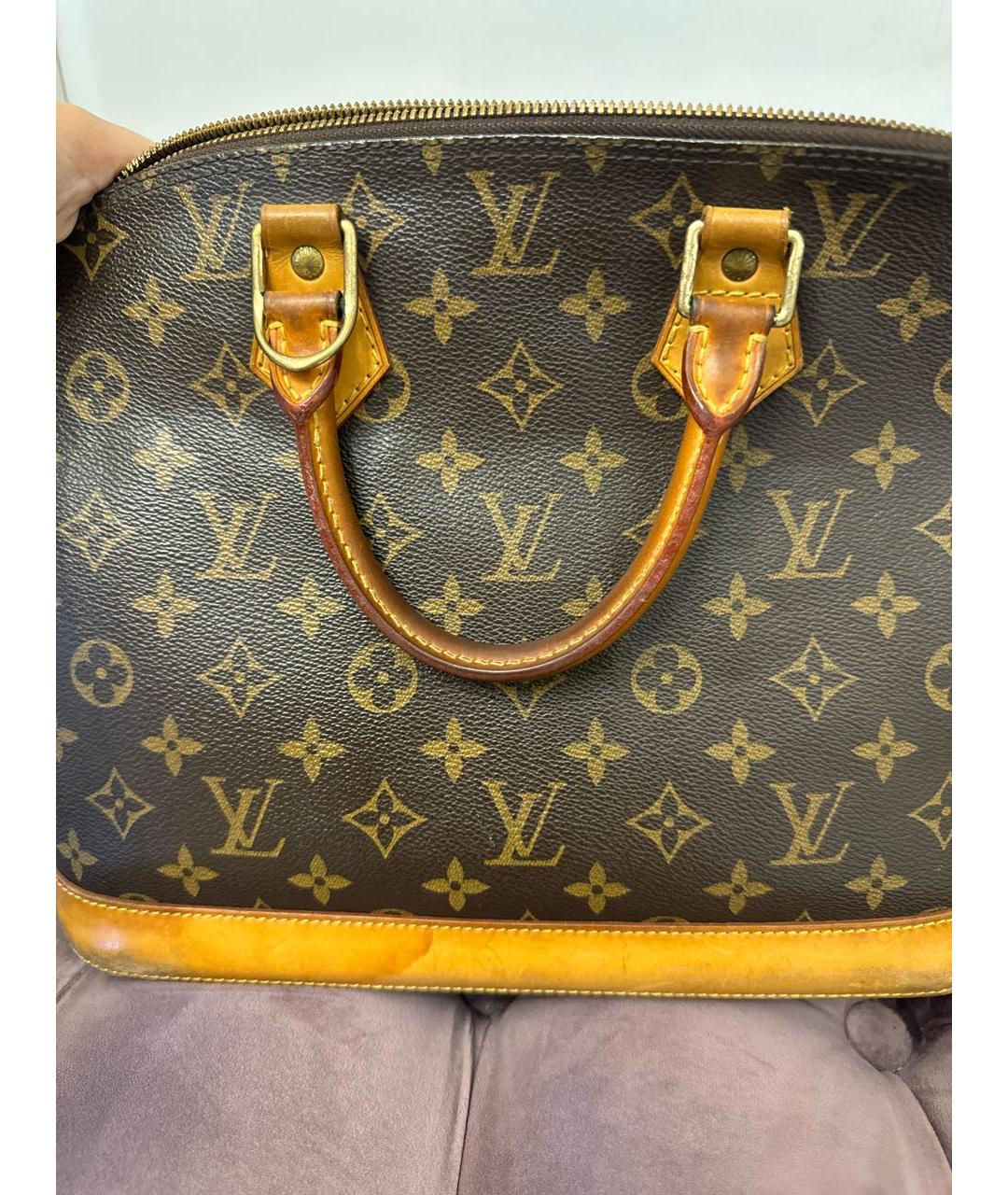 LOUIS VUITTON Коричневая сумка с короткими ручками, фото 5