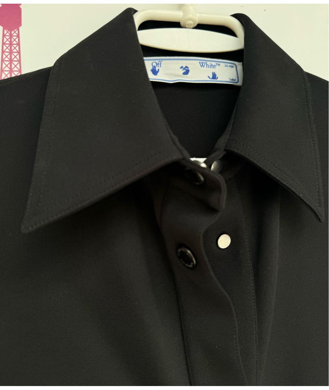 OFF-WHITE Черное вискозное повседневное платье, фото 3