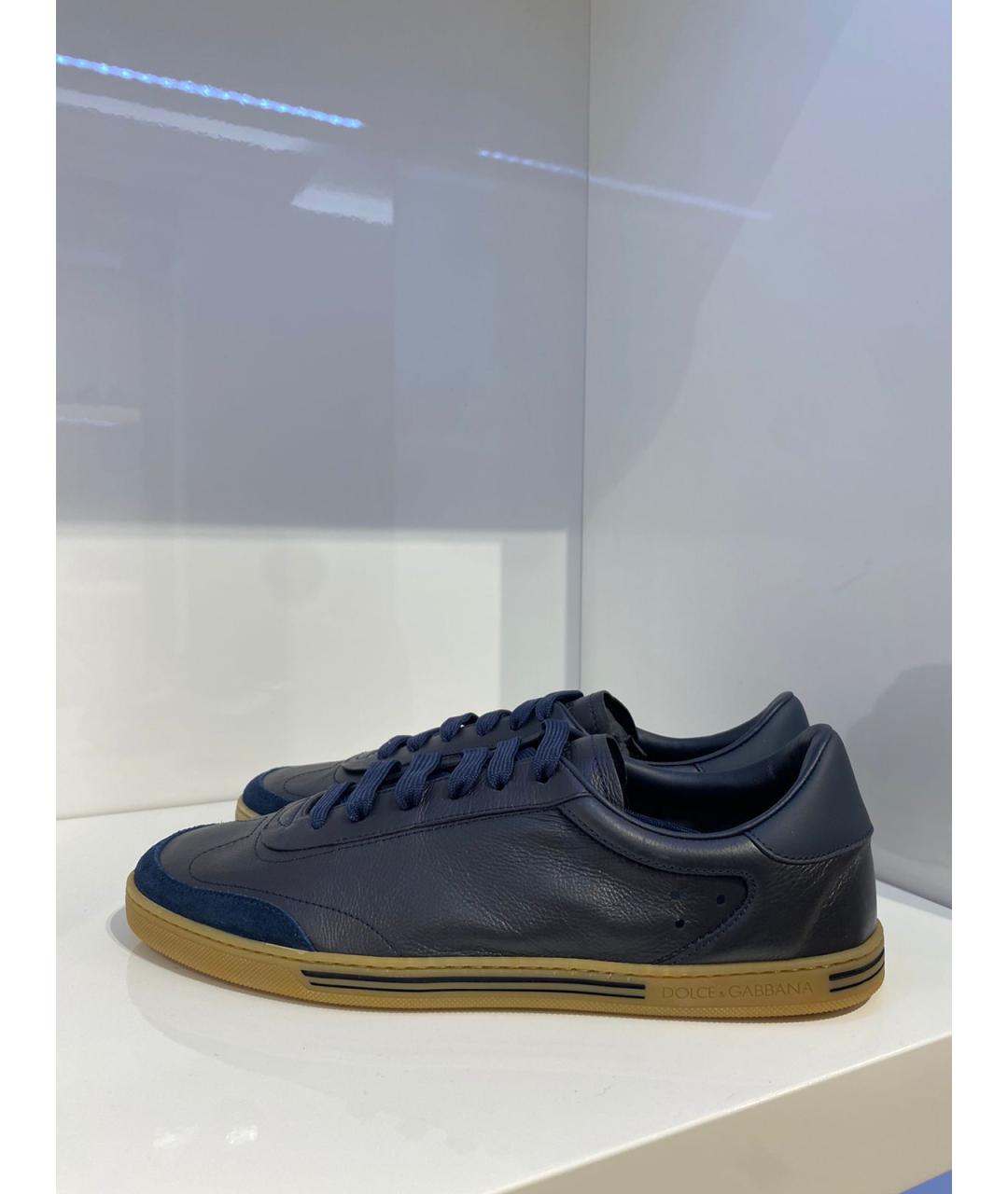 DOLCE&GABBANA Темно-синие низкие кроссовки / кеды, фото 2